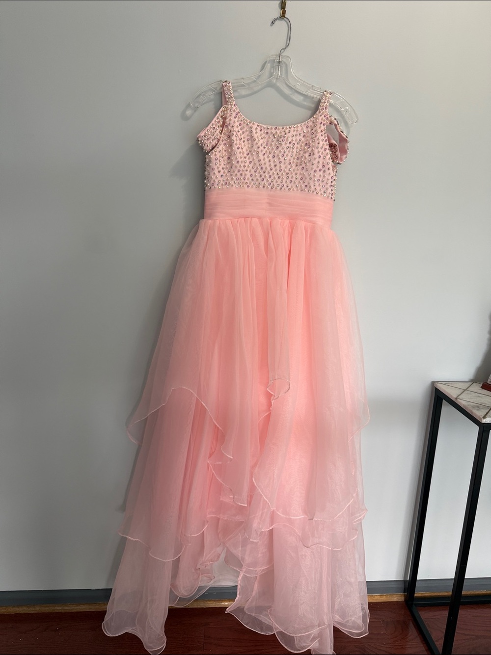 Pink Beaded Tulle Gown